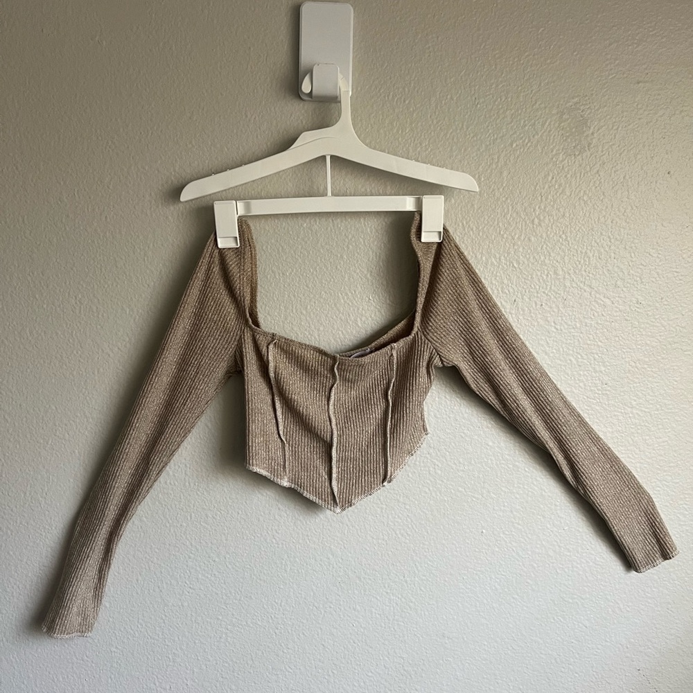 Ribbed Long Sleeve Crop Top